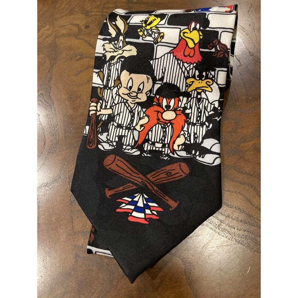 1993 Looney Tunes Baseball Silk Tie – Toons‎ Baseball Warner Bros MLB Licensed